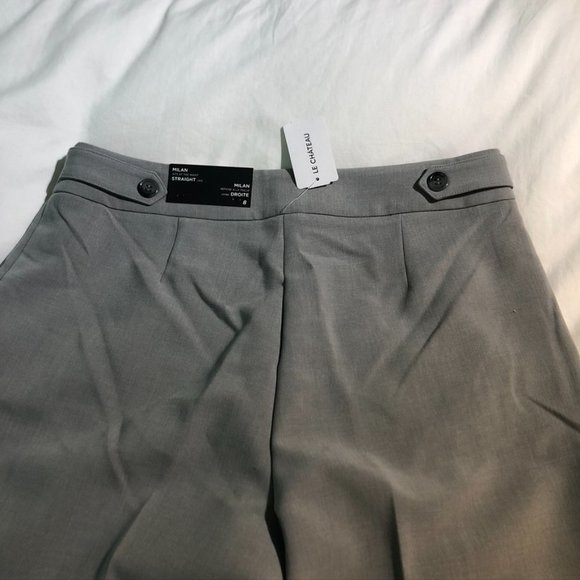Le Chateau Light Gray Woven Straight Leg Pant - Size 8 - Picture 4 of 8